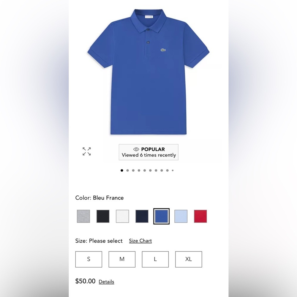 Lacoste Kids Polo Shirt in Vibrant Blue